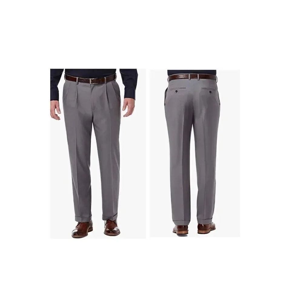 Haggar mens Big & Tall Premium Comfort Classic Fit Pleat Front Dress Pants